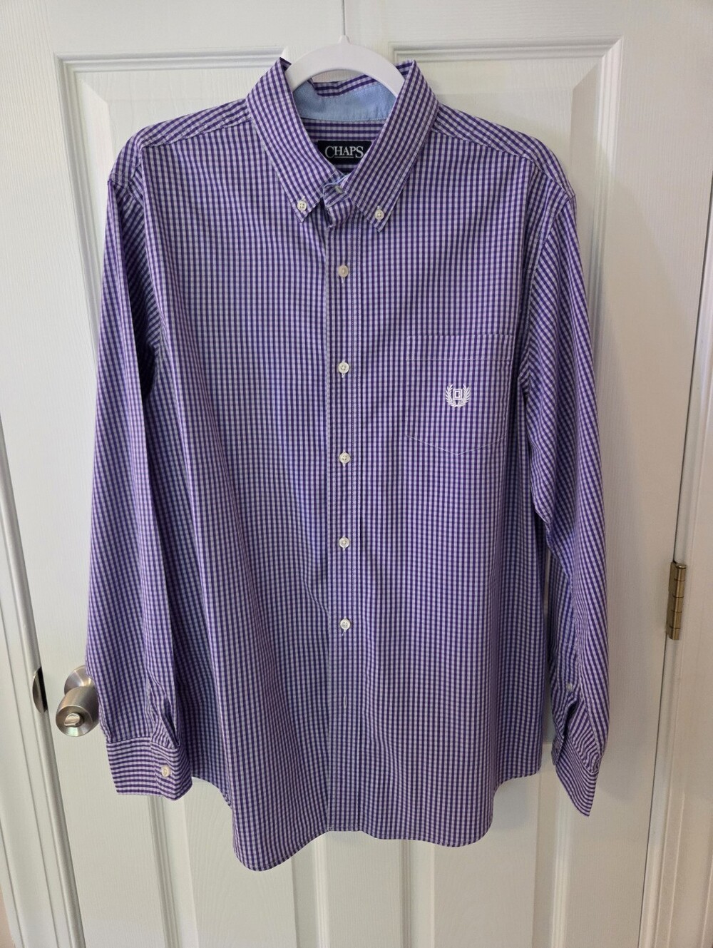 Chaps Purple Check Button Down Shirt